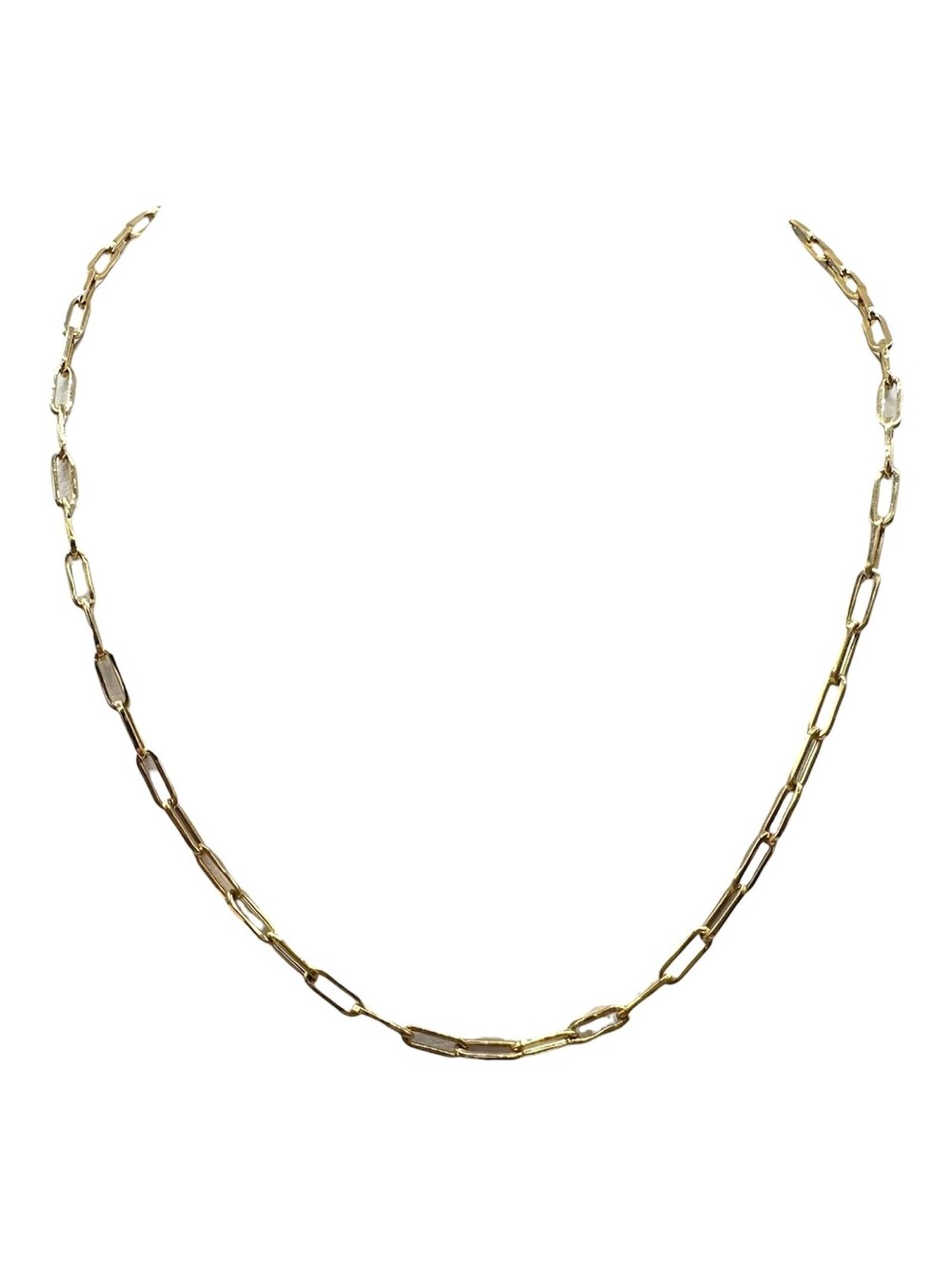 14K Yellow Gold Paperclip Chain 20in 2.2mm New